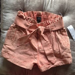 Washed pink high waisted shorts